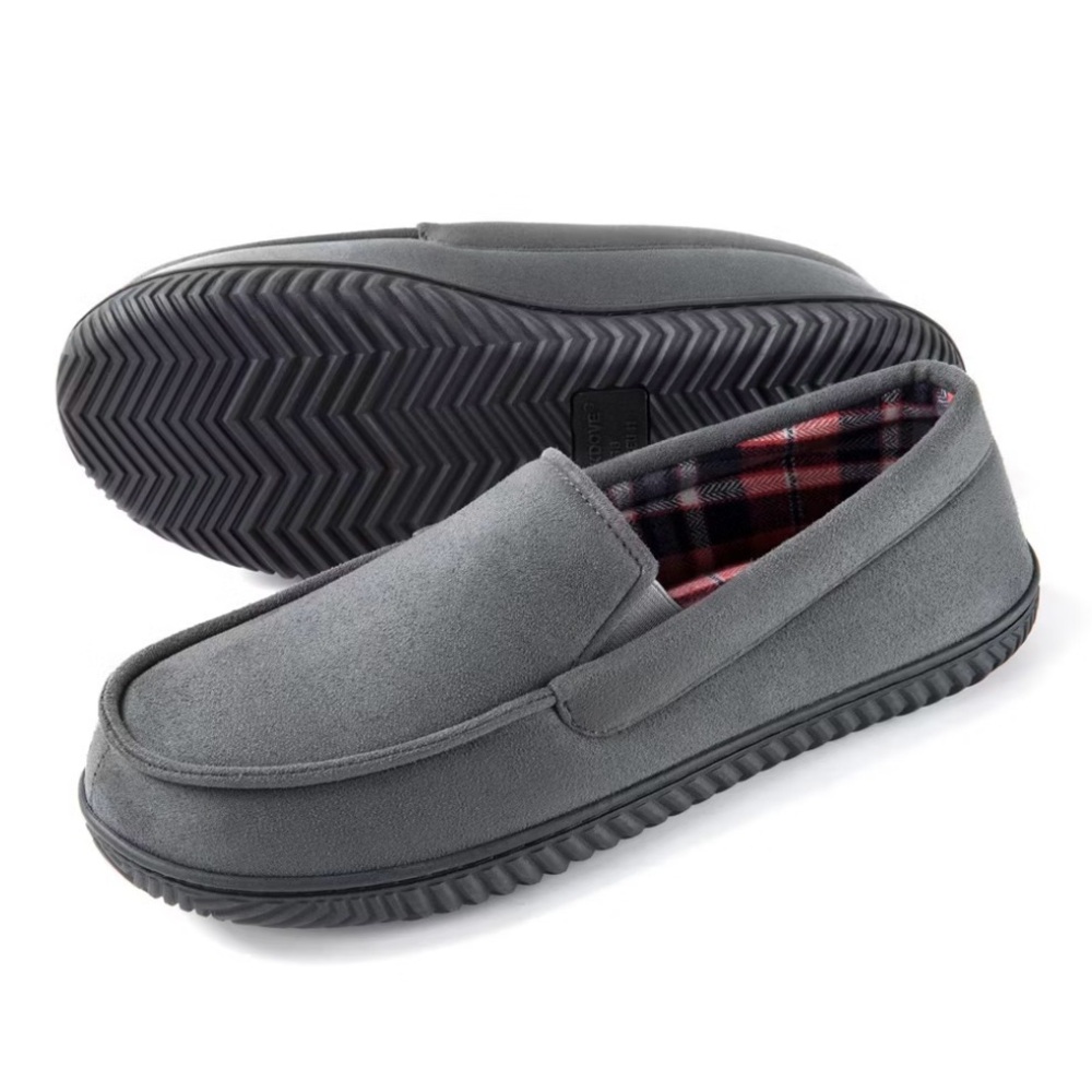 RockDove Men's Flannel Lined Memory Foam Loafer Slipper